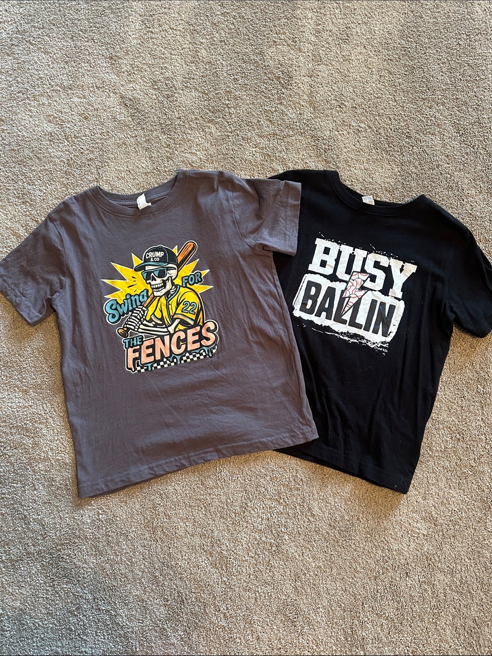 Gray Kids' Baseball Graphic Tee - Swing for the Fences